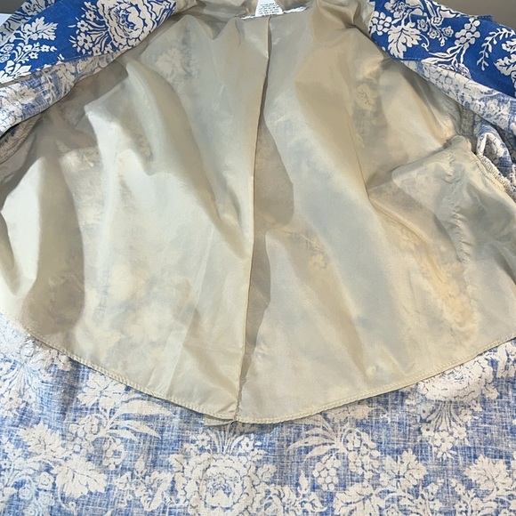 NWOT 1990’s  Vintage Cathy Daniel’s Blue White Floral Linen Cotton Blazer S - Picture 10 of 12